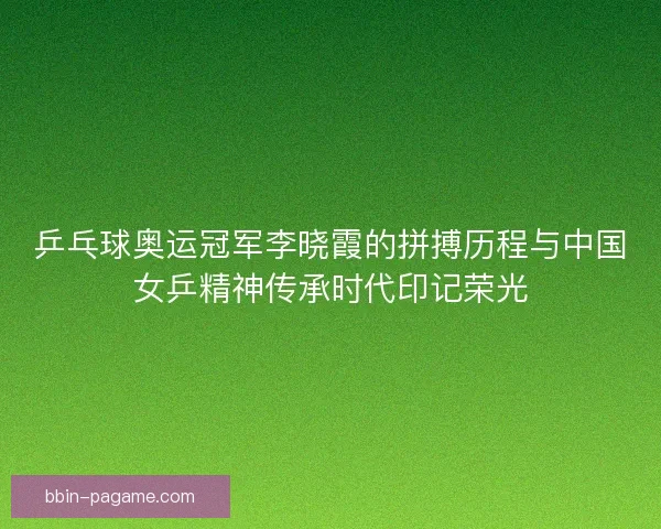 乒乓球奥运冠军李晓霞的拼搏历程与中国女乒精神传承时代印记荣光